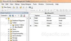 Successfully imported table in SQL Server Management Studio
