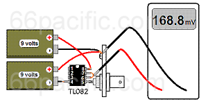 Pictorial view of the simplest pH meter circuit. (Click to view full size.)